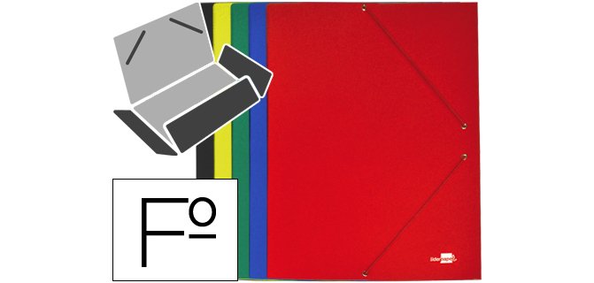 Carpeta liderpapel gomas tres solapas carton plastificado folio colores surtidos