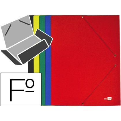 Carpeta liderpapel gomas tres solapas carton plastificado folio colores surtidos
