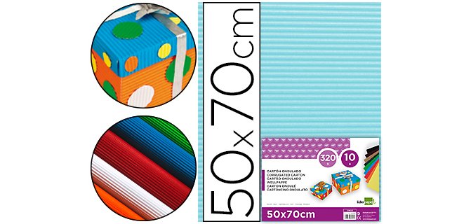 Cartón ondulado Liderpapel  celeste