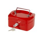 Caja caudales q-connect 6\" 152x115x80 mm roja con portamonedas