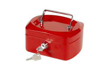 Caja caudales q-connect 6\" 152x115x80 mm roja con portamonedas