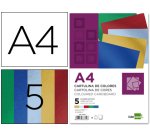 Cartulina liderpapel a4 235 g/m2 metalizada 5 colores surtidos paquete de 50 hojas