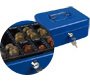 Caja caudales q-connect 8\" 200x160x90 mm azul con portamonedas