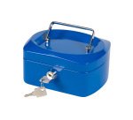 Caja caudales q-connect 6\" 152x115x80 mm azul con portamonedas