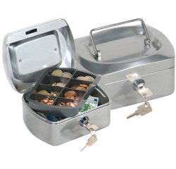 Caja caudales q-connect 6\" 152x115x80 mm plata con portamonedas