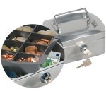 Caja caudales q-connect 6\" 152x115x80 mm plata con portamonedas