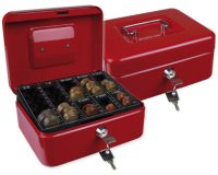 Caja caudales q-connect 8\" 200x160x90 mm roja con portamonedas