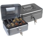 Caja caudales q-connect 8\" 200x160x90 mm plata con portamonedas