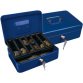 Caja caudales q-connect 10\" 250x180x90 mm azul con portamonedas