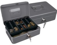 Caja caudales q-connect 10\" 250x180x90 mm plata con portamonedas