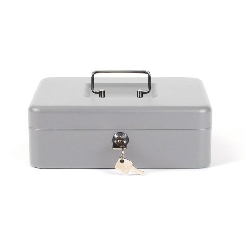 Caja caudales q-connect 10\" 250x180x90 mm plata con portamonedas