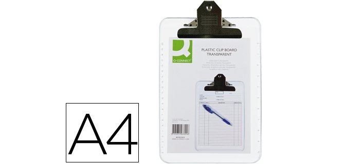 Portanotas q-connect plastico transparente din a4 4 mm