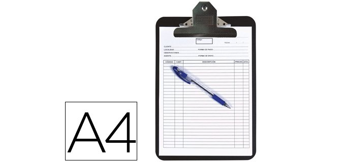 Portanotas q-connect polipropileno negro din a4 4 mm