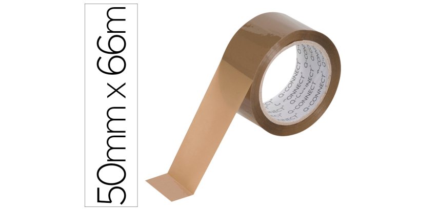 Cinta adhesiva polipropileno silencioso 50 micras havana q-connect 66 m x 50 mm