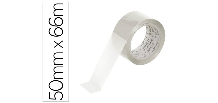 Cinta adhesiva polipropileno transparente 50 micras q-connect 66 m x 50 mm