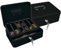 Caja caudales q-connect 10\" 250x180x90 mm negra con portamonedas