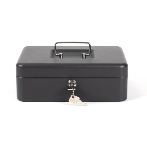 Caja caudales q-connect 10\" 250x180x90 mm negra con portamonedas