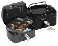 Caja caudales q-connect 6\" 152x115x80 mm negra con portamonedas