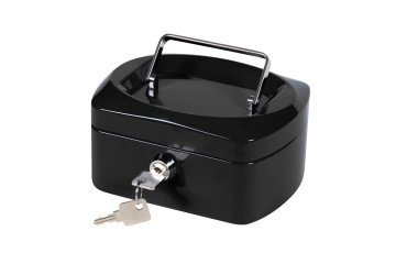 Caja caudales q-connect 6\" 152x115x80 mm negra con portamonedas