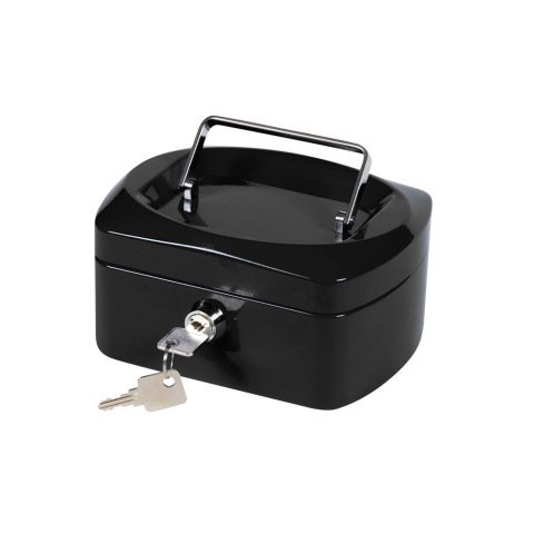 Caja caudales q-connect 6\" 152x115x80 mm negra con portamonedas