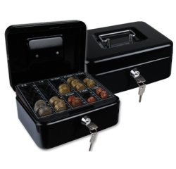 Caja caudales q-connect 8\" 200x160x90 mm negra con portamonedas