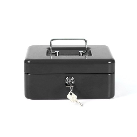Caja caudales q-connect 8\" 200x160x90 mm negra con portamonedas