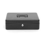 Caja caudales q-connect 12\" 300x240x90 mm negra con portamonedas