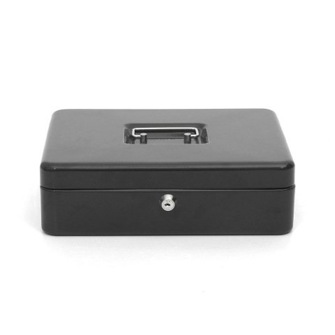 Caja caudales q-connect 12\" 300x240x90 mm negra con portamonedas
