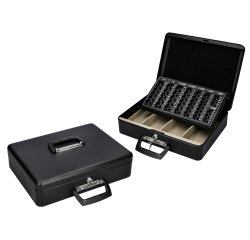 Caja caudales q-connect 14,5\" 370x290x110 mm con portamonedas y bandeja para billetes