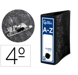 Archivador de palanca liderpapel classic blue carton entrecolado sin rado lomo 80mm negro compresor metálico
