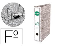 Archivador de palanca liderpapel folio classic grey carton entrecolado con rado lomo 75mm gris compresor metalic