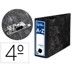 Archivador de palanca liderpapel classic blue carton entrecolado sin rado lomo 80mm negro compresor metálico