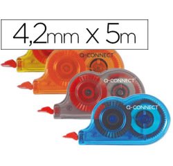 Corrector q-connect cinta mini blanco 4,2 mm x 5 mt bombonera de 28 unidades