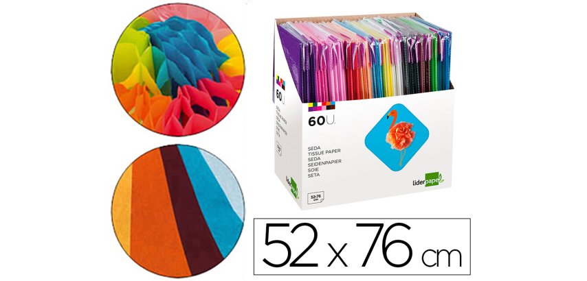 Papel seda Liderpapel 12 colores 