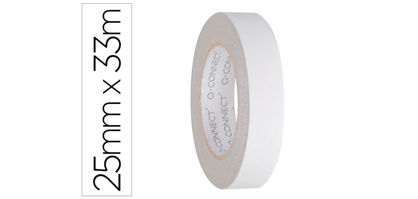 Cinta adhesiva q-connect doble cara 33 m x 25 mm