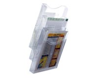 Expositor mural archivo 2000 de pared 3 bandejas din a4 transparente 155x239x445 mm separadores moviles ajustables