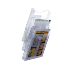 Expositor mural archivo 2000 de pared 3 bandejas din a4 transparente 155x239x445 mm separadores moviles ajustables