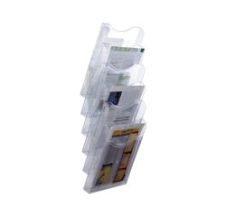 Expositor mural archivo 2000 de pared 6 bandejas din a4 transparente 155x239x665 mm separadores moviles ajustables