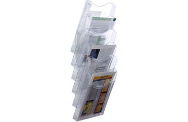 Expositor mural archivo 2000 de pared 6 bandejas din a4 transparente 190x235x685 mm separadores moviles ajustables