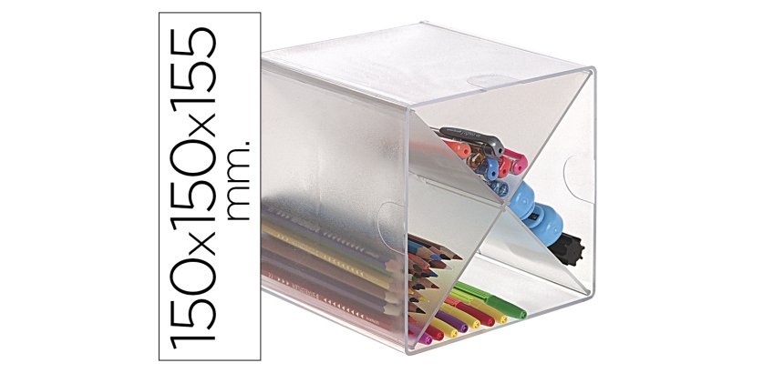 Archicubo archivo 2000 aspa organizador modular apilable plastico 150x150x150 mm incluye dos clips sujecion