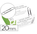 Clips niquelados q-connect nº1 20 mm caja de 100 unidades
