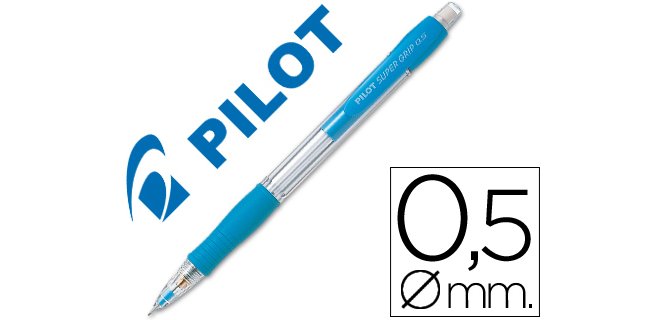 Portaminas pilot super grip celeste 0,5 mm sujecion de caucho