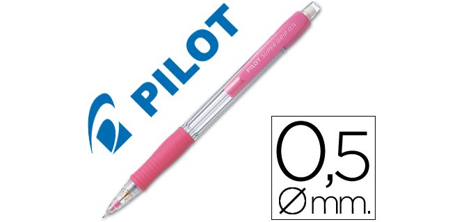 Portaminas pilot super grip rosa 0,5 mm sujecion de caucho
