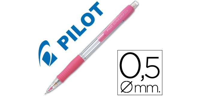 Portaminas pilot super grip rosa 0,5 mm sujecion de caucho