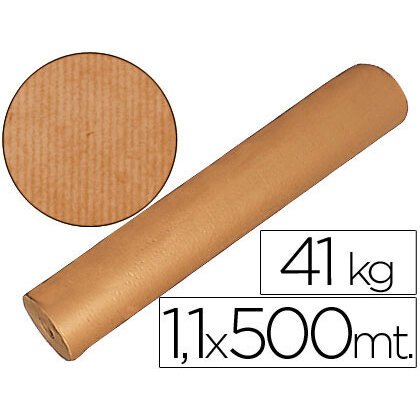 Papel kraft marron bobina 1,10 mt x 500 mt especial para embalaje