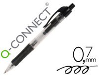 Boligrafo q-connect retractil con sujecion de caucho tinta aceite 0,7 mm color negro