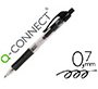 Boligrafo q-connect retractil con sujecion de caucho tinta aceite 0,7 mm color negro