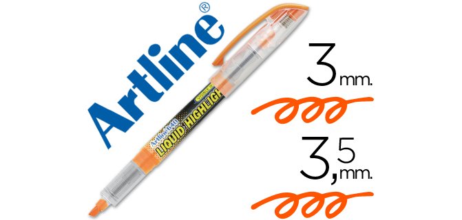 Rotulador artline fluorescente ek-640 naranja punta biselada
