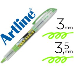Rotulador artline fluorescente ek-640 verde punta biselada