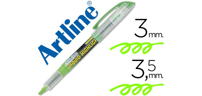 Rotulador artline fluorescente ek-640 verde punta biselada